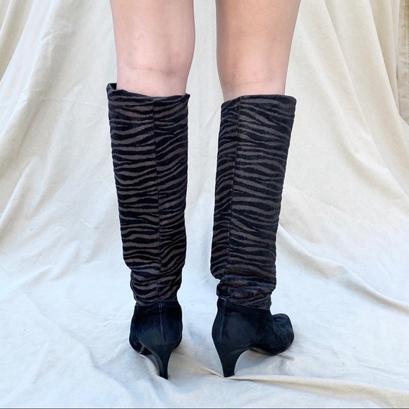 Suede Zebra Print Knee-High Boots 🦓 - Picture 3 of 8